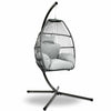 Hanging Egg Chair with Stand, 360° Swivel Woven Wicker Pod