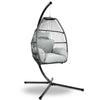 Outdoor Egg Swing Chair with Stand, Hand-Woven Wicker Pod