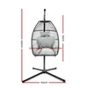 Outdoor Egg Swing Chair with Stand, Hand-Woven Wicker Pod