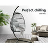 Hanging Egg Chair with Stand, 360° Swivel Woven Wicker Pod