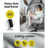 Hanging Egg Chair with Stand, 360° Swivel Woven Wicker Pod