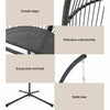 Hanging Egg Chair with Stand, 360° Swivel Woven Wicker Pod