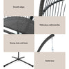 Outdoor Egg Swing Chair with Stand, Hand-Woven Wicker Pod
