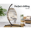 Outdoor Egg Swing Chair with Stand, Hanging Wicker Rope Pod