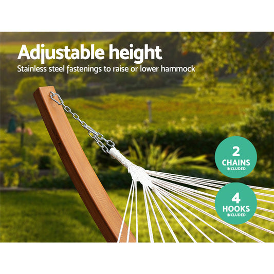 Double Hammock with Wooden Stand