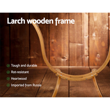 Hammock with Wooden Stand and Two Cushions