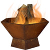 23-Inch Rustic Steel Hexagon Wood-Burning Fire Pit