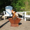 23-Inch Rustic Steel Hexagon Wood-Burning Fire Pit