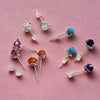 Handmade 6mm Silver Spiral Crystal Stud Earrings