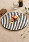 Black & White Geometric Ceramic Dinner Plate – 10.25" Modern Tableware