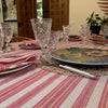 Striped Tablecloth Set with 12 Napkins