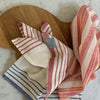 Striped Tablecloth Set with 12 Napkins