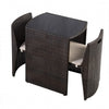 3-Piece Compact Wicker Patio Set with Cushioned Chairs & Glass Table