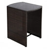 3-Piece Compact Wicker Patio Set with Cushioned Chairs & Glass Table