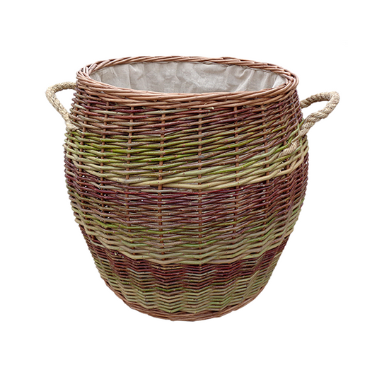 Rope Handle Willow Wicker Log Basket