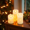 Set of 3 Flickering Flameless Real Wax Candles