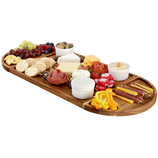 MegaChef 3 Piece Acacia Wood Cutting Board with Maganitized Serving Board Platter-0