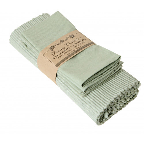Placemats and Napkins Set, Sea Foam & Mint Green (8 Pieces)