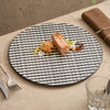 Black & White Geometric Ceramic Dinner Plate – 10.25" Modern Tableware