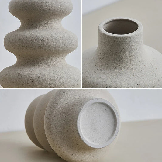Nordic Style White Ceramic Vase Modern Home Decor-1