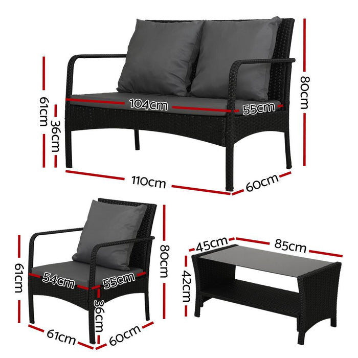 A coordinated four-piece layout