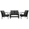 Gardeon 4-Piece Rattan Outdoor Sofa Set with Glass-Top Table