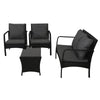 Gardeon 4-Piece Rattan Outdoor Sofa Set with Glass-Top Table