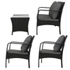 4-Piece Rattan Outdoor Sofa Set with Glass-Top Table