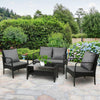 Gardeon 4-Piece Rattan Outdoor Sofa Set with Glass-Top Table