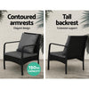 Gardeon 4-Piece Rattan Outdoor Sofa Set with Glass-Top Table