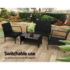 Gardeon 4-Piece Rattan Outdoor Sofa Set with Glass-Top Table