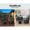 Gardeon 4-Piece Rattan Outdoor Sofa Set with Glass-Top Table