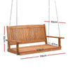 2-Seater Wooden Porch Swing Chair with Chains, Hanging Garden Bench