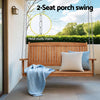 2-Seater Wooden Porch Swing Chair with Chains, Hanging Garden Bench