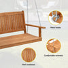 2-Seater Wooden Porch Swing Chair with Chains, Hanging Garden Bench