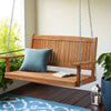 2-Seater Wooden Porch Swing Chair with Chains, Hanging Garden Bench