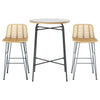3-Piece Outdoor Bistro Set, Wicker Chairs & Glass Table