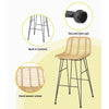 3-Piece Outdoor Bistro Set, Wicker Chairs & Glass Table