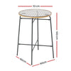 Outdoor Bar Table with Tempered Glass Top and Woven Wicker