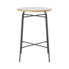 Outdoor Bar Table with Tempered Glass Top and Woven Wicker