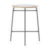 Outdoor Bar Table with Tempered Glass Top and Woven Wicker