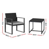 3-Piece Outdoor Wicker Bistro Set with Cushions, Black — dup