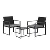 3-Piece Outdoor Wicker Bistro Set with Cushions, Black — dup
