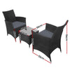 NNEDSZ 3pc Bistro Wicker Outdoor Furniture Set Black-1