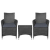 NNEDSZ 3pc Bistro Wicker Outdoor Furniture Set Black-2