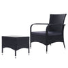 3-Piece Wicker Outdoor Conversation Set, Two Chairs & Glass Table