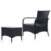 3-Piece Wicker Outdoor Conversation Set, Two Chairs & Glass Table