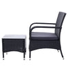 3-Piece Wicker Outdoor Conversation Set, Two Chairs & Glass Table
