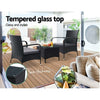 3-Piece Outdoor Bistro Set with Wicker Chairs and Table