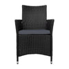 NNEDSZ of 2 Outdoor Bistro Set Chairs Patio Furniture Dining Wicker Garden Cushion Gardeon-1